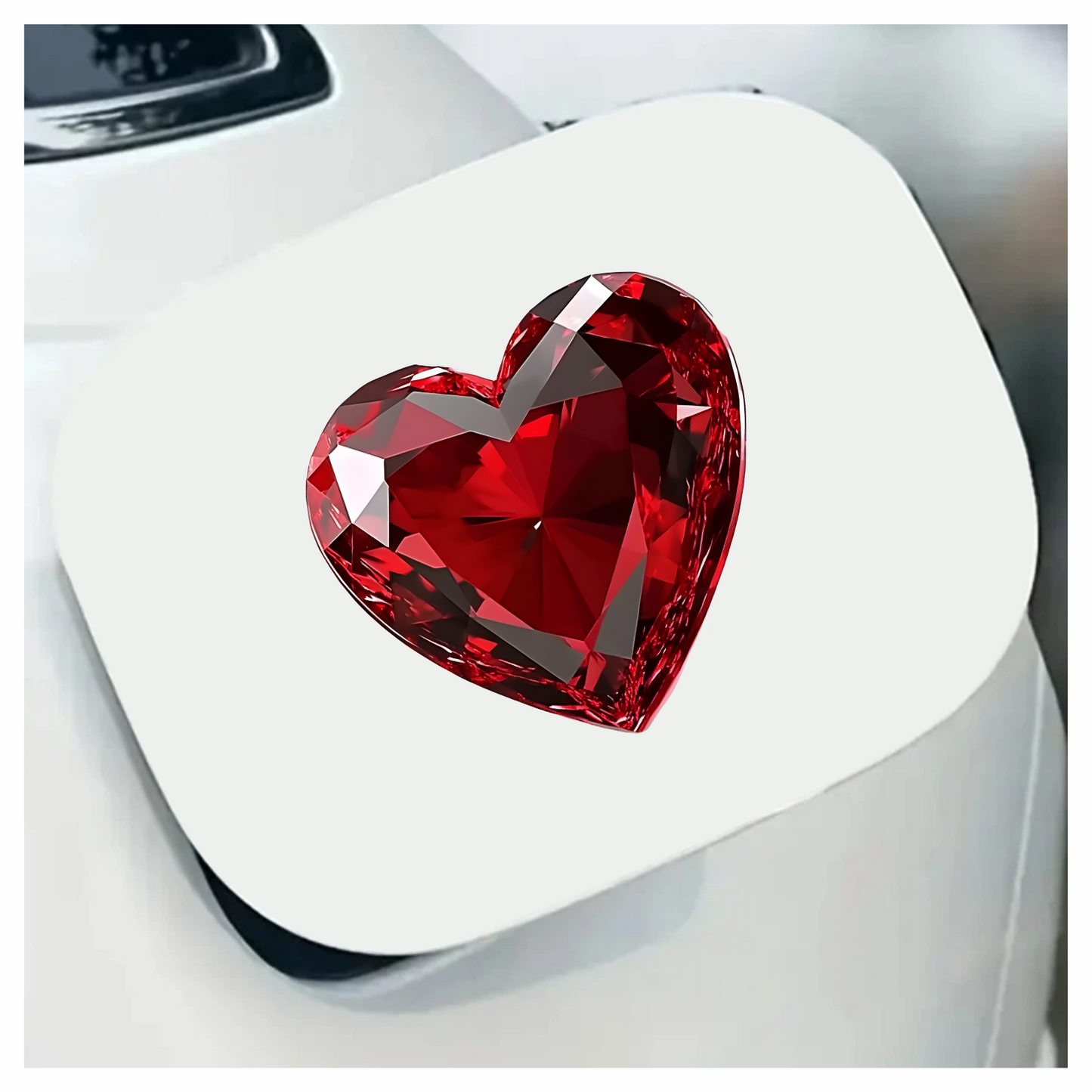 Red Heart Diamond Vinyl Sticker Decal