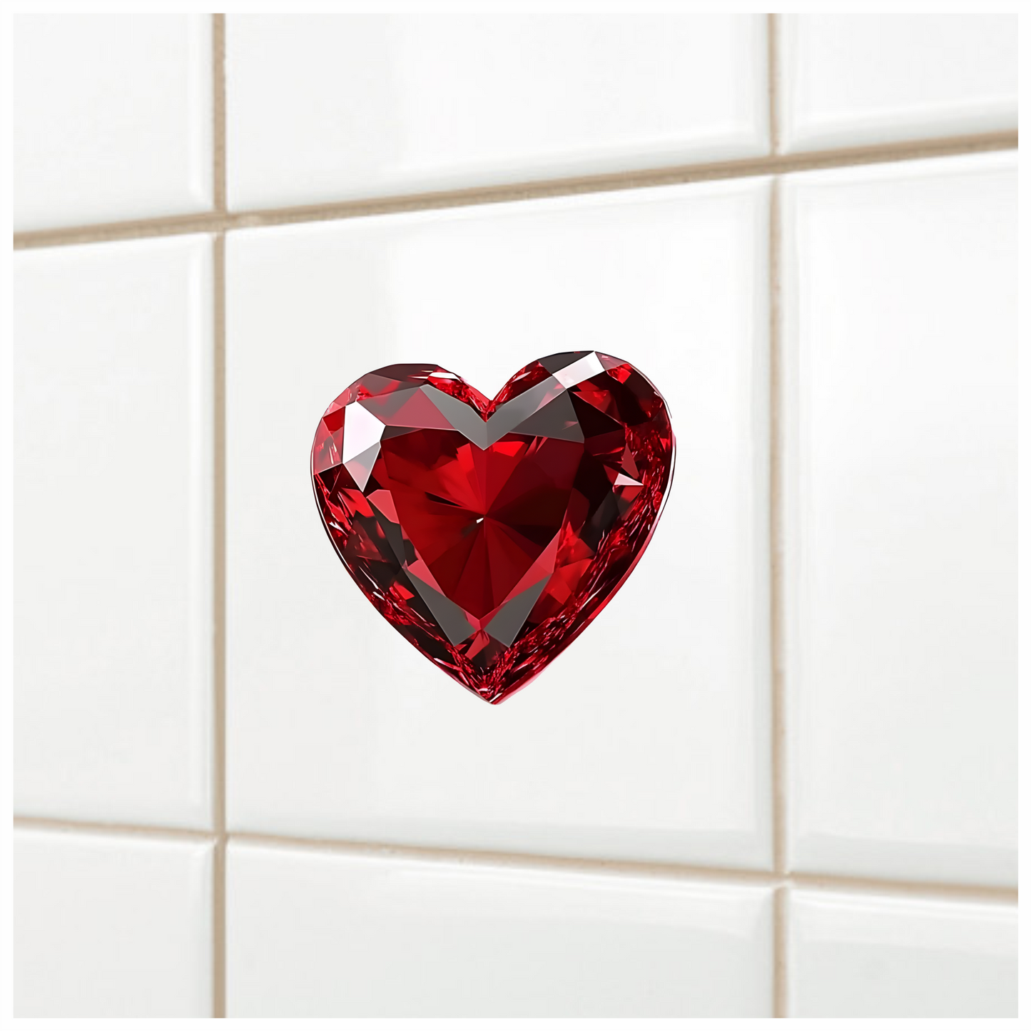 Red Heart Diamond Vinyl Sticker Decal
