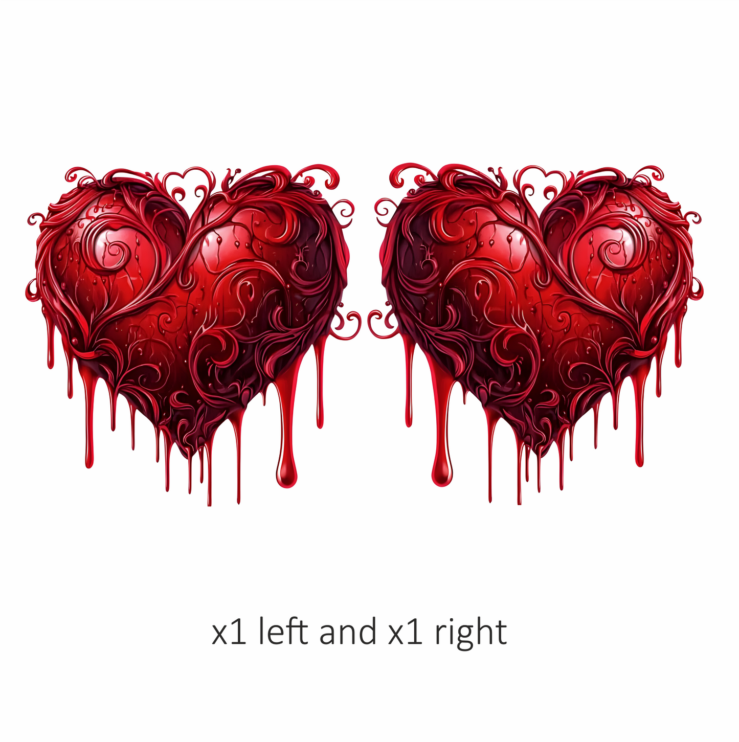 Red Heart Shape Dripping Liquid Vine Vinyl Sticker Decal