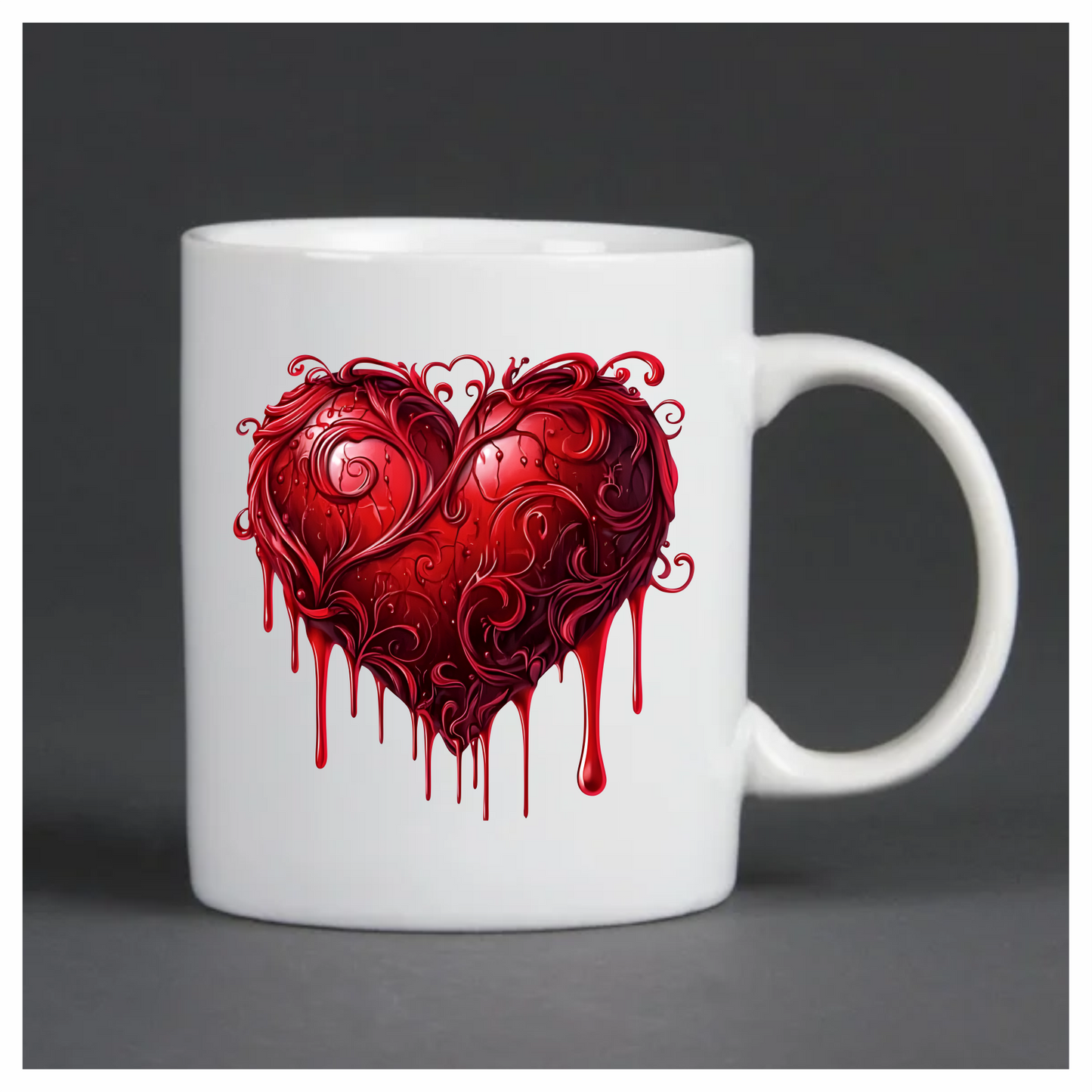 Red Heart Shape Dripping Liquid Vine Vinyl Sticker Decal