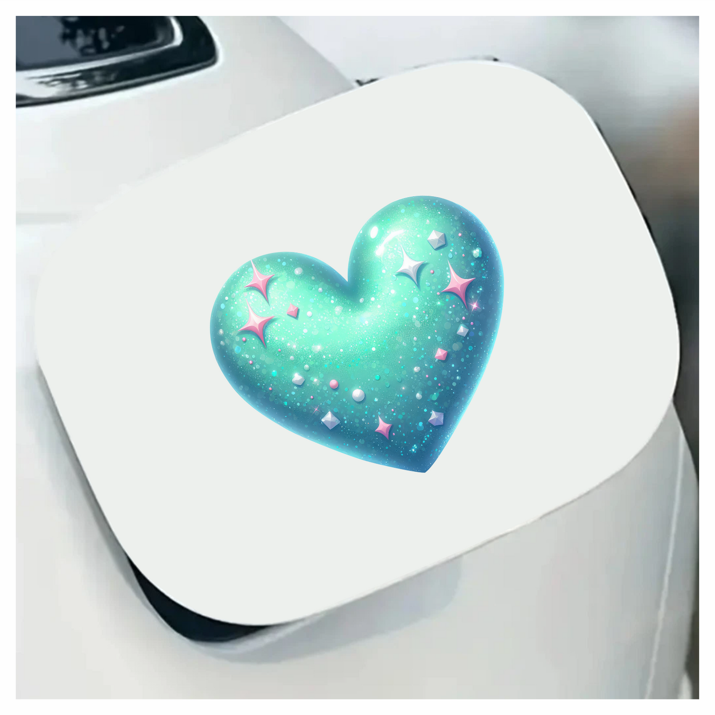 Blue Heart Sparkles Gems Shiny Vinyl Sticker Decal