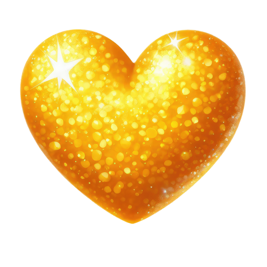 Golden Heart Sparkles Bright Vinyl Sticker Decal
