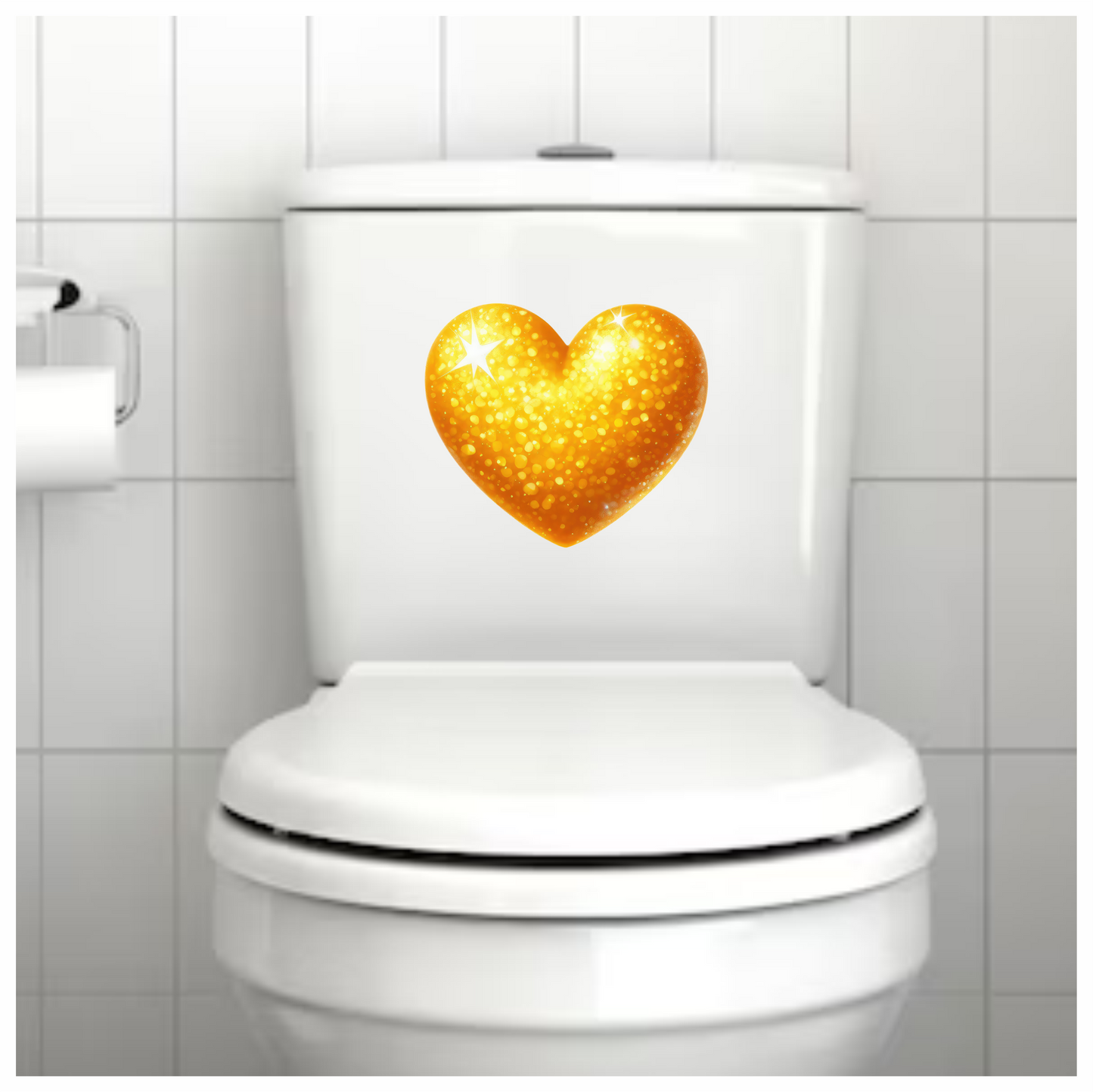 Golden Heart Sparkles Bright Vinyl Sticker Decal