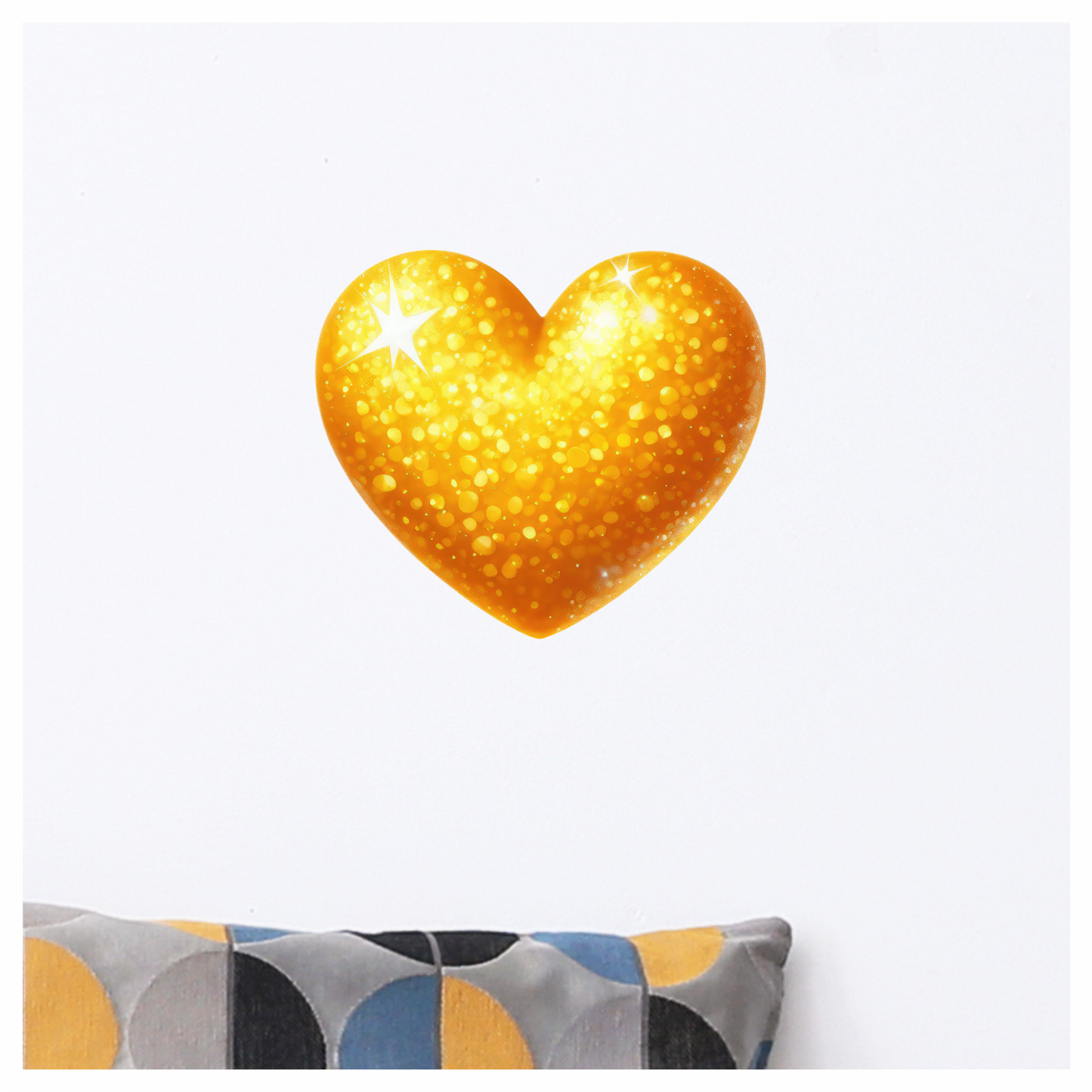 Golden Heart Sparkles Bright Vinyl Sticker Decal