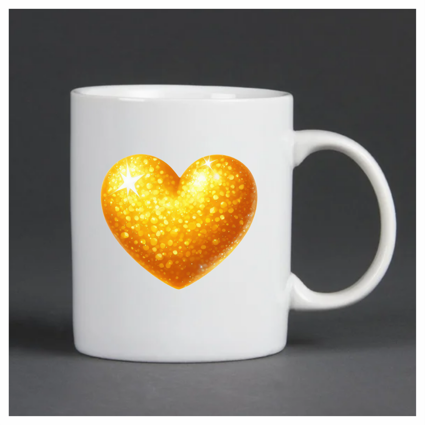 Golden Heart Sparkles Bright Vinyl Sticker Decal