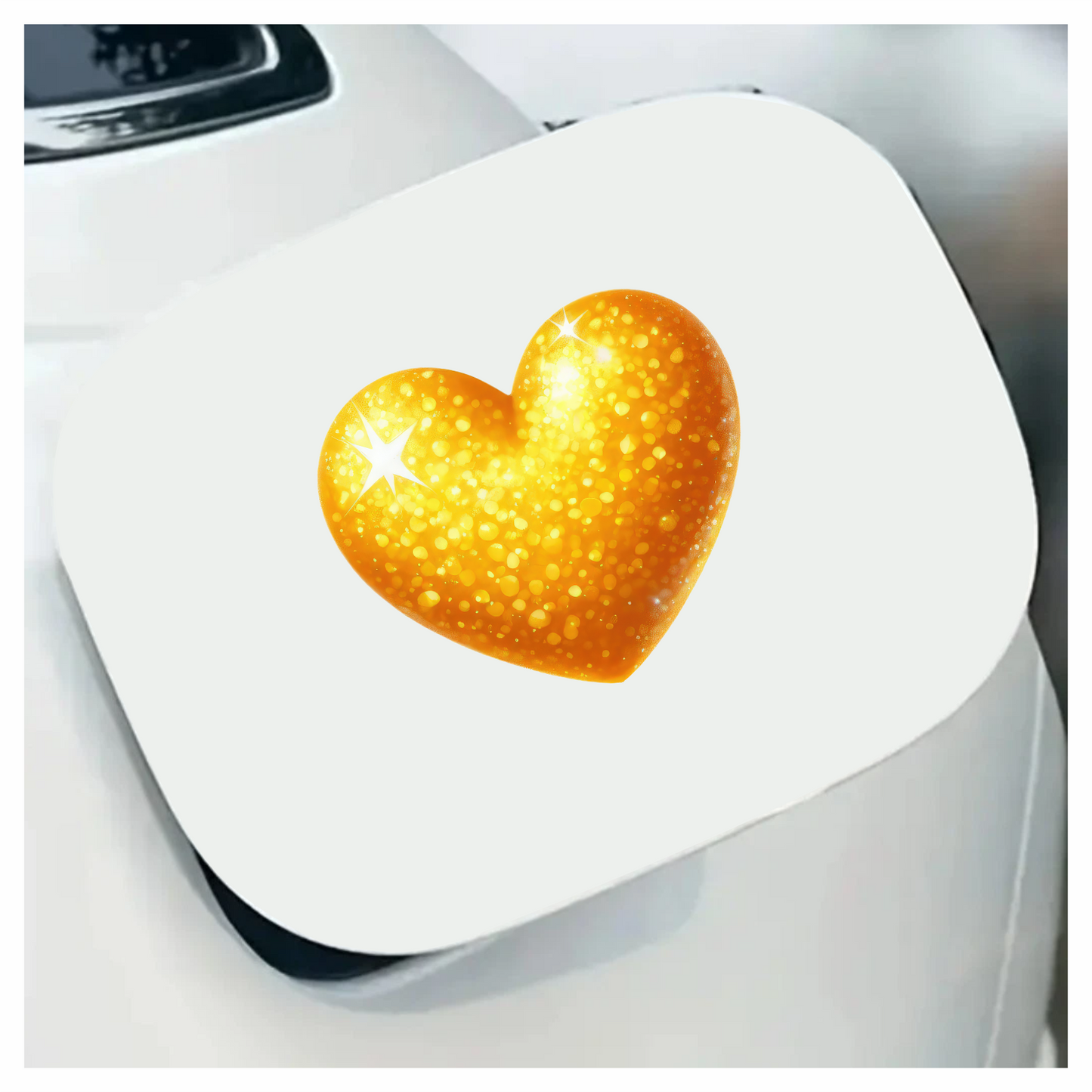 Golden Heart Sparkles Bright Vinyl Sticker Decal