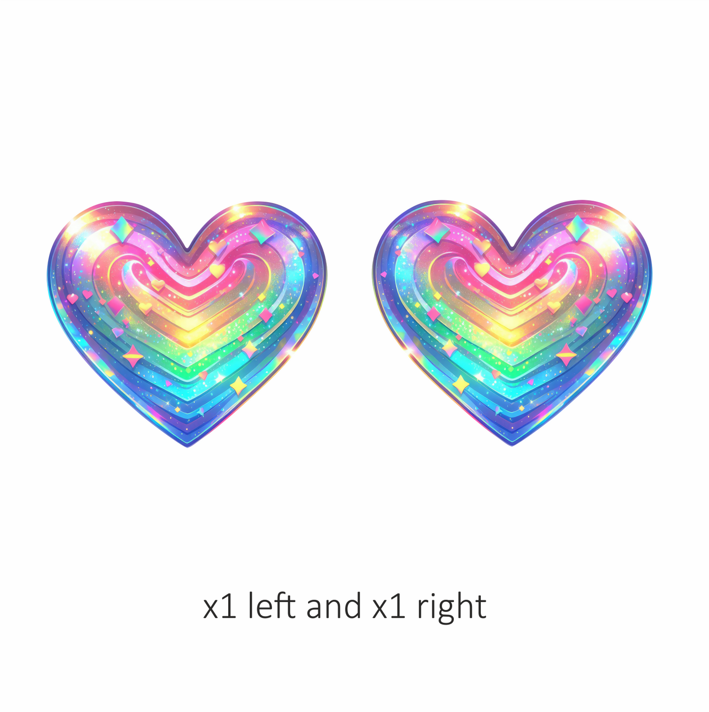 Rainbow Heart Sparkles Shapes Colors Vinyl Sticker Decal