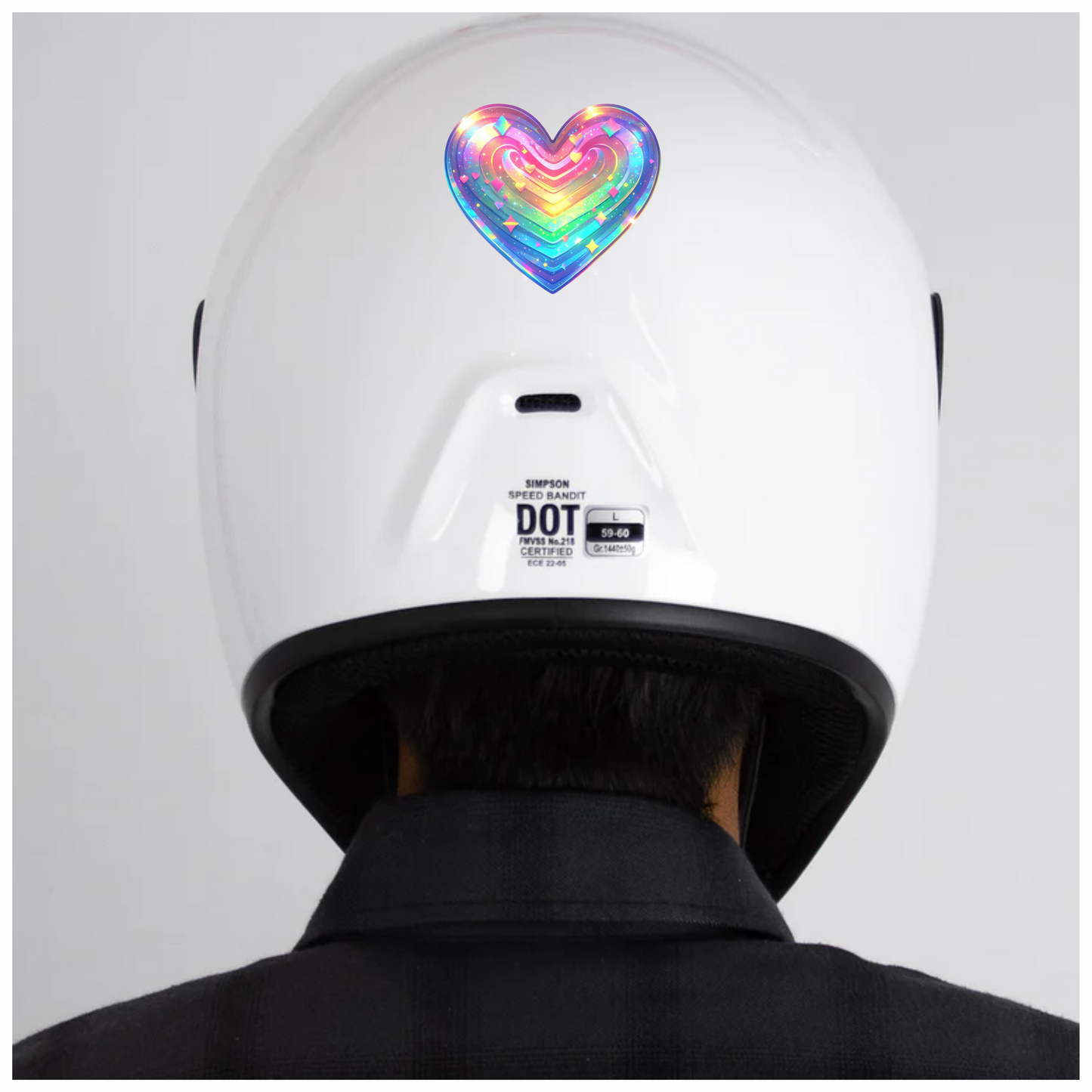 Rainbow Heart Sparkles Shapes Colors Vinyl Sticker Decal