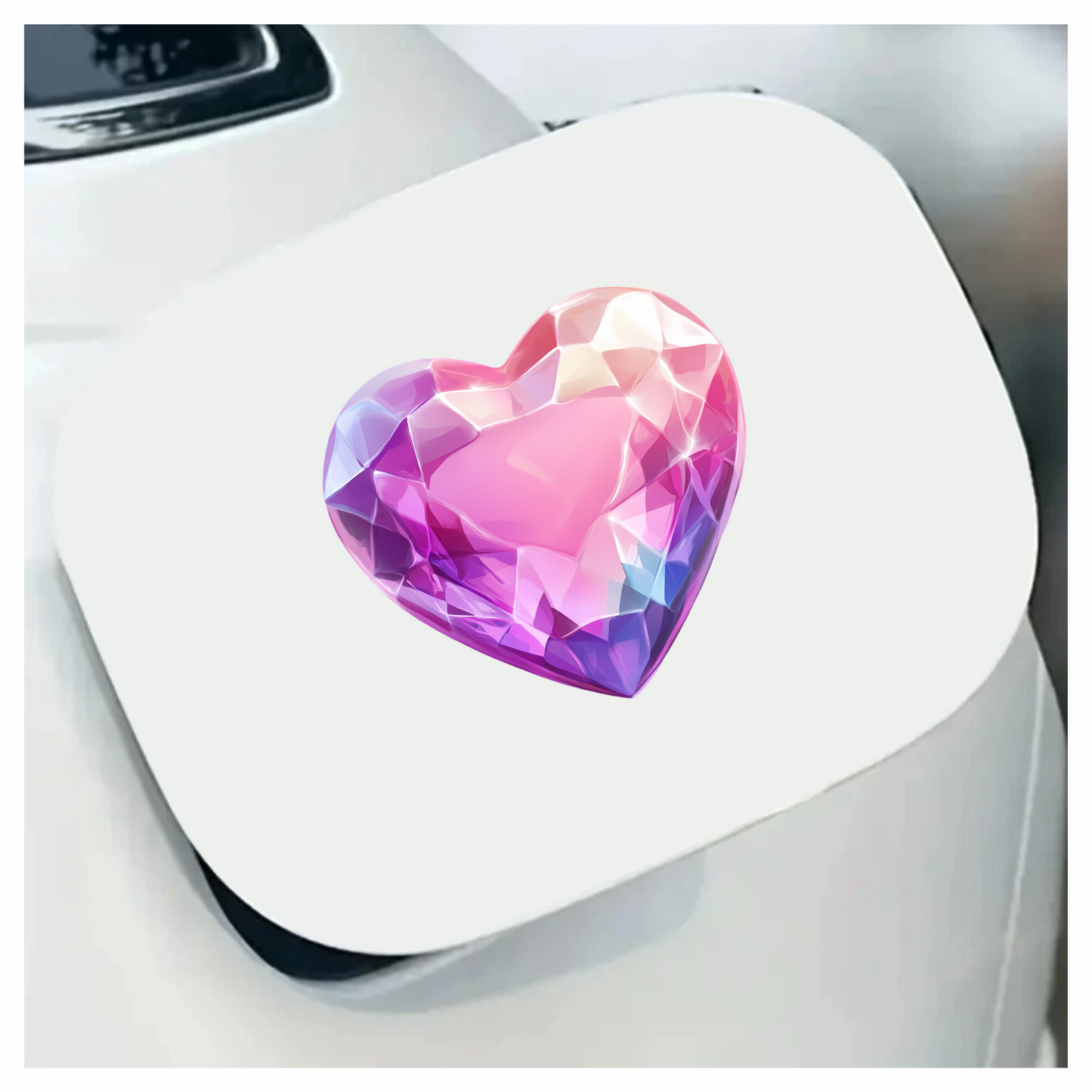 Pink Heart Diamond Vinyl Sticker Decal