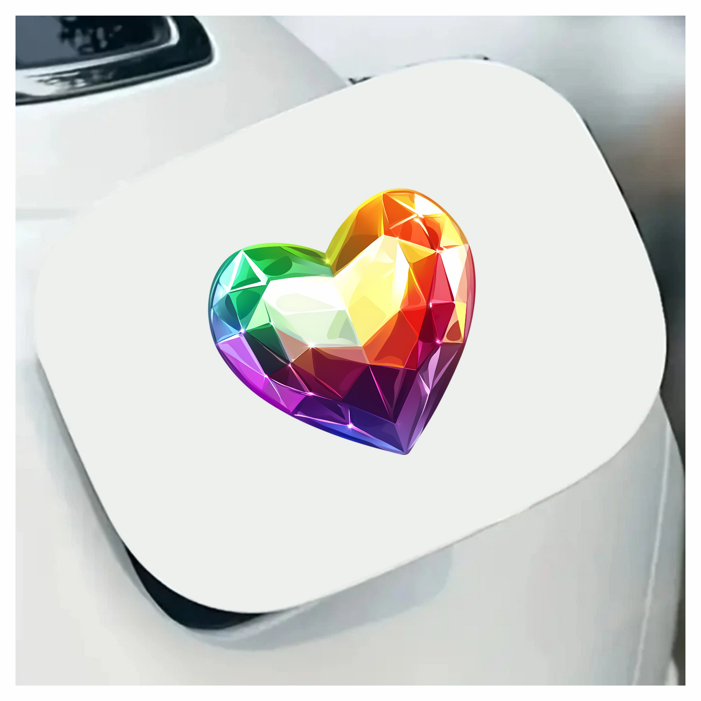 Rainbow Heart Shaped Gem Vinyl Sticker Decal