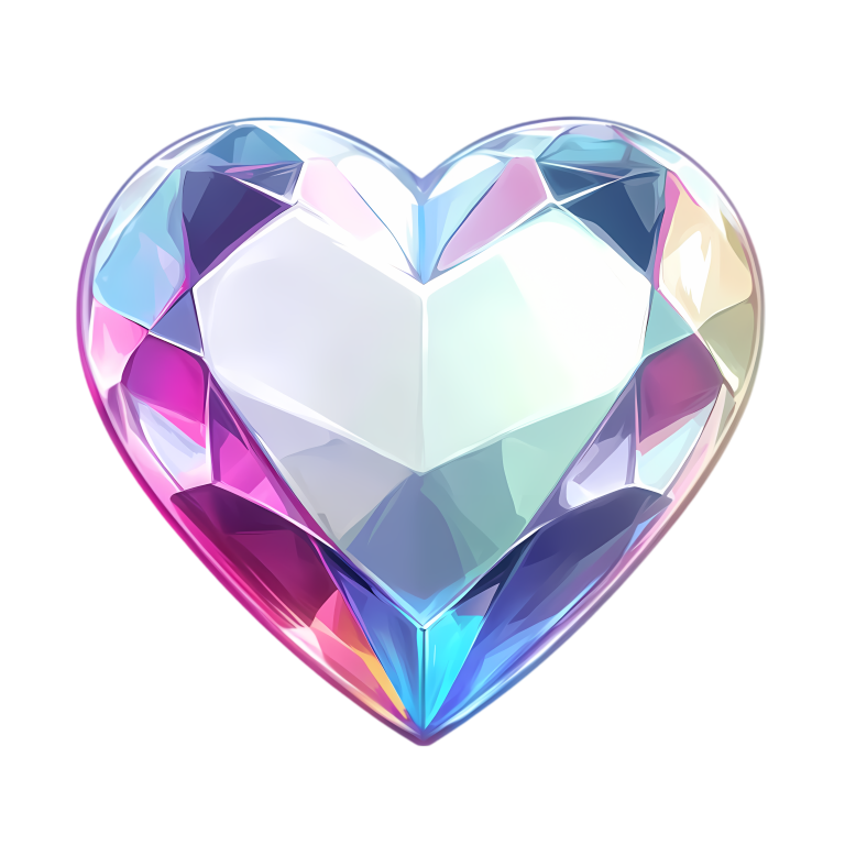 Heart Diamond Clear Pink Vinyl Sticker Decal