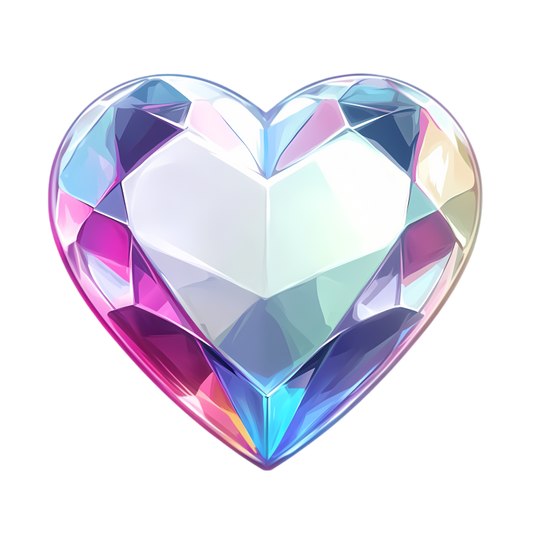 Heart Diamond Clear Pink Vinyl Sticker Decal