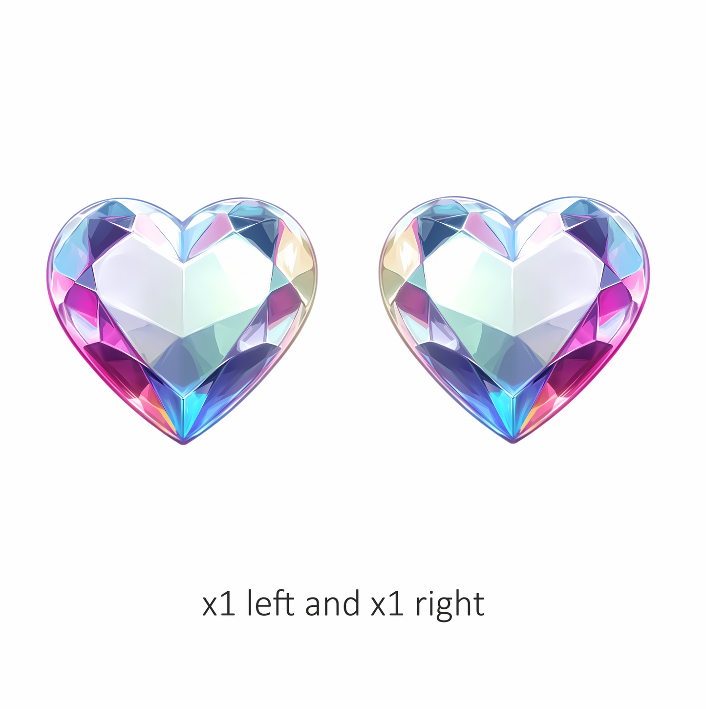 Heart Diamond Clear Pink Vinyl Sticker Decal
