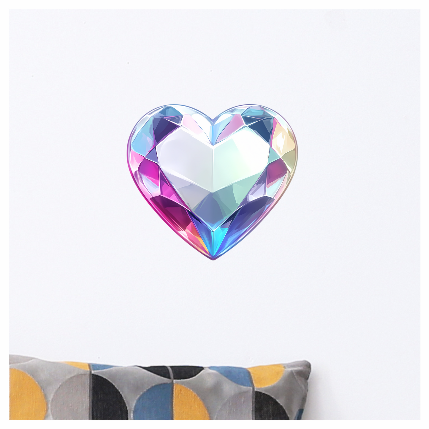 Heart Diamond Clear Pink Vinyl Sticker Decal