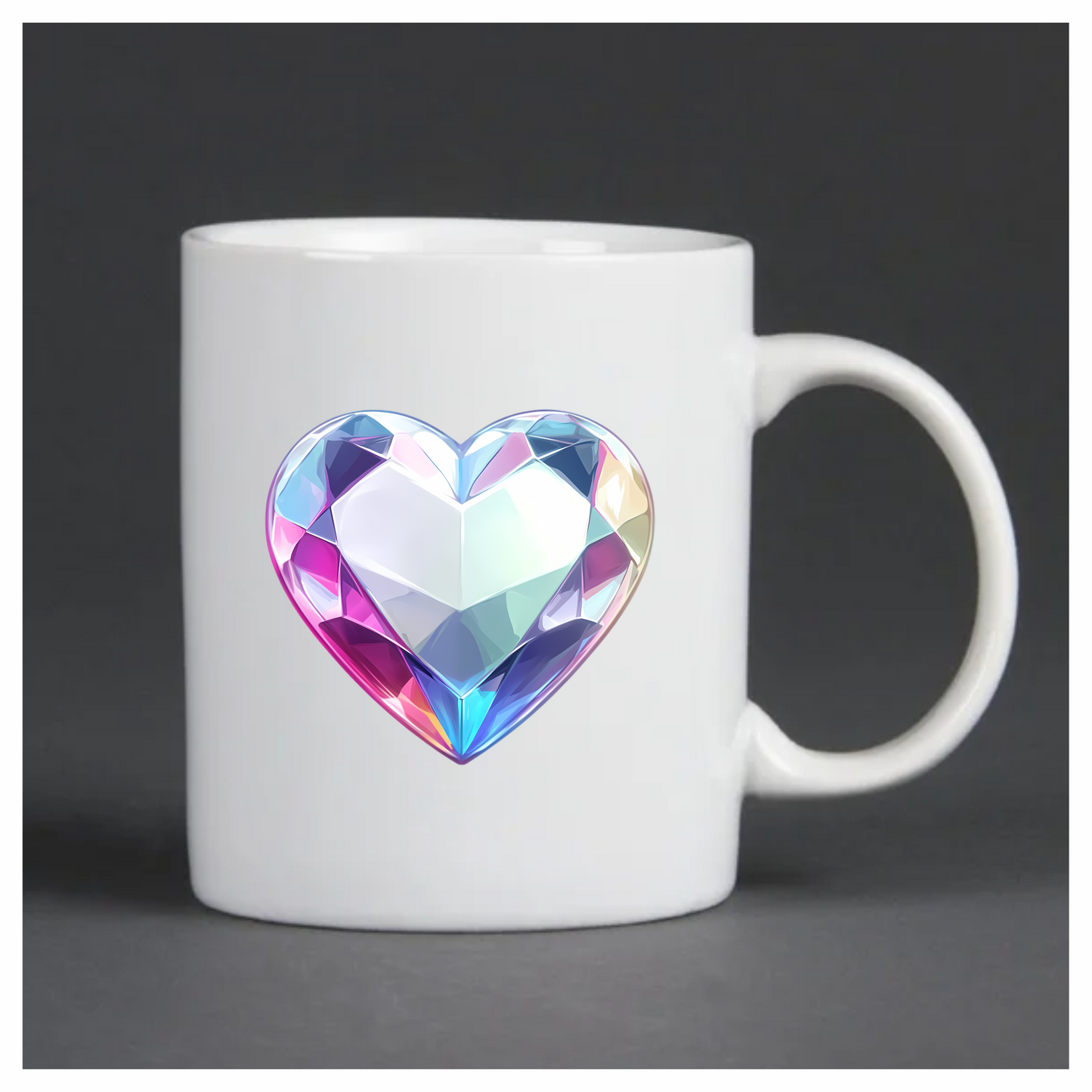 Heart Diamond Clear Pink Vinyl Sticker Decal