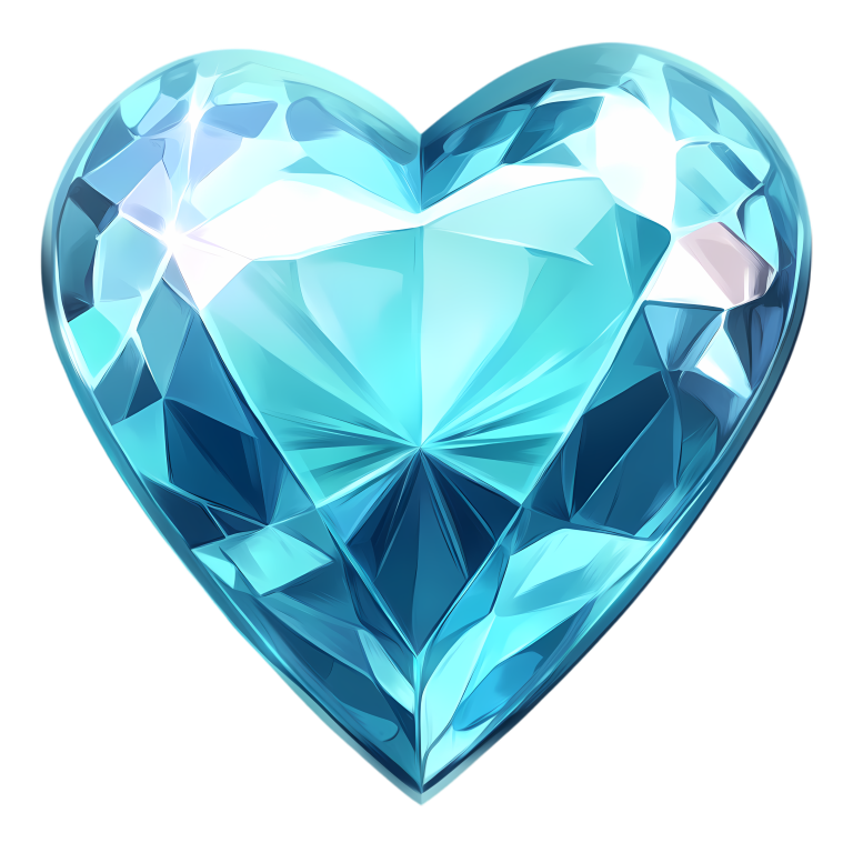 Blue Heart Shaped Diamond Vinyl Sticker Decal