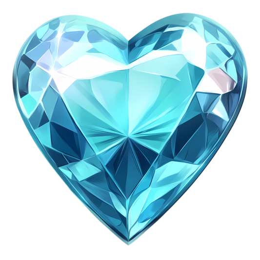 Blue Heart Shaped Diamond Vinyl Sticker Decal