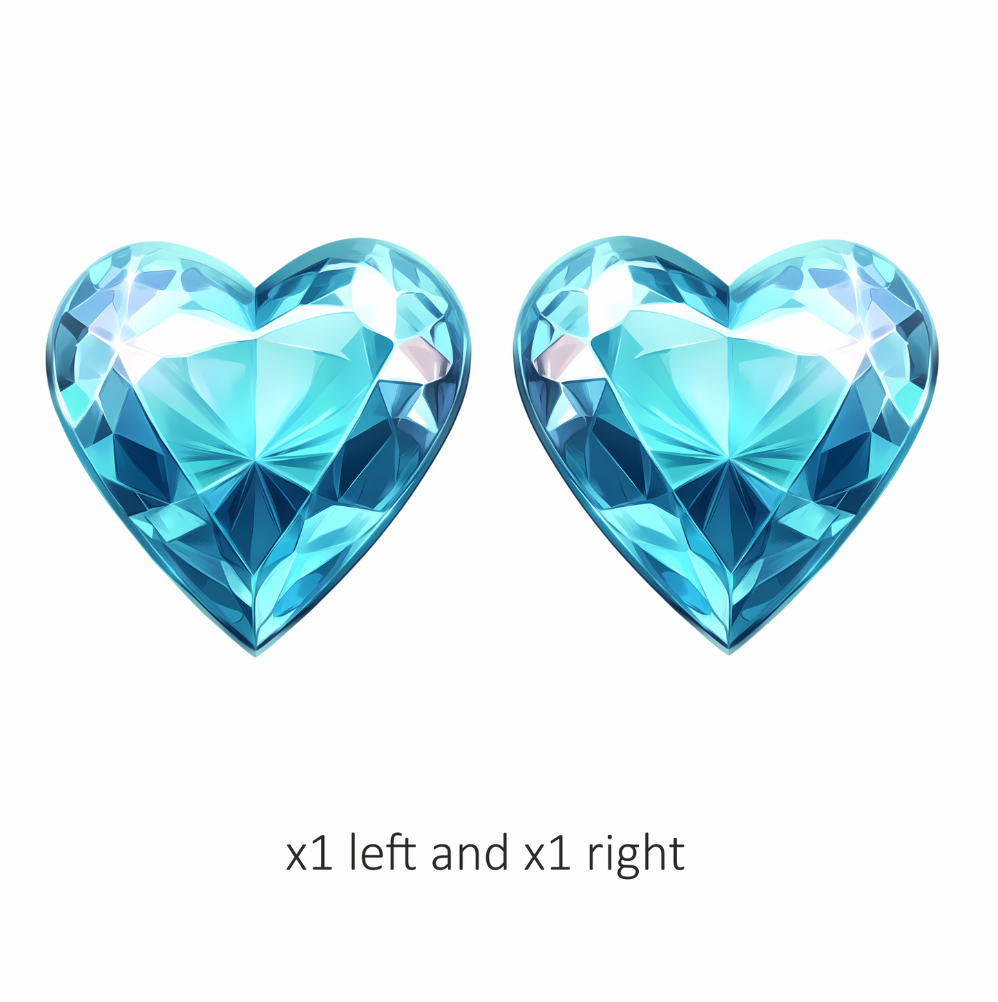 Blue Heart Shaped Diamond Vinyl Sticker Decal