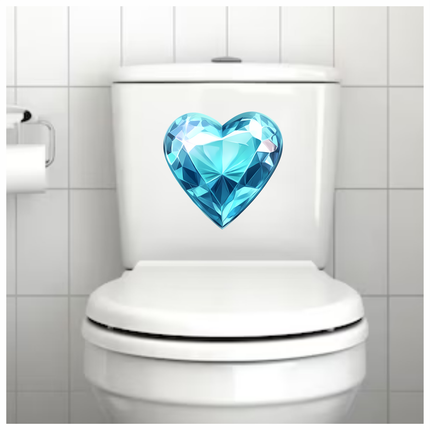 Blue Heart Shaped Diamond Vinyl Sticker Decal