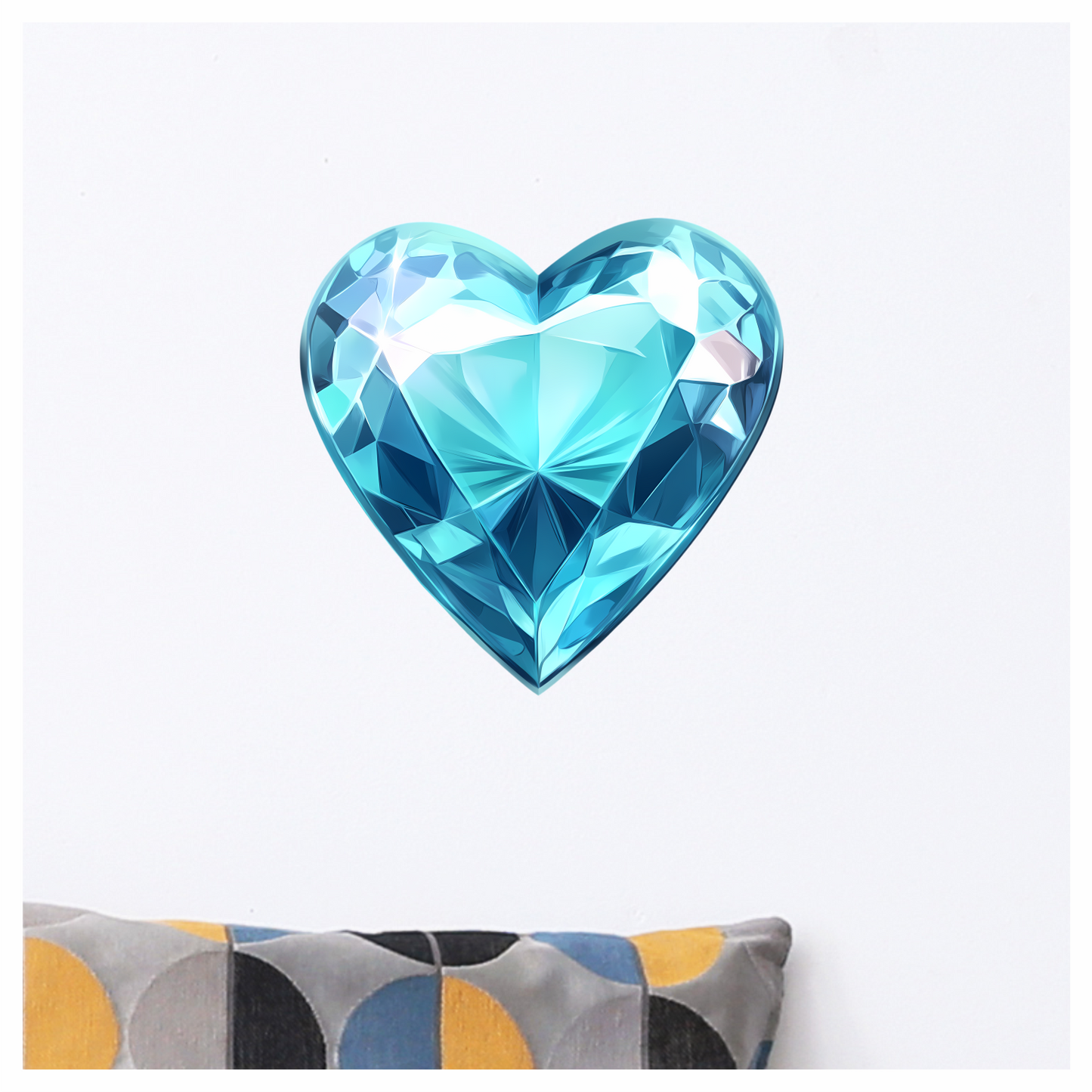 Blue Heart Shaped Diamond Vinyl Sticker Decal