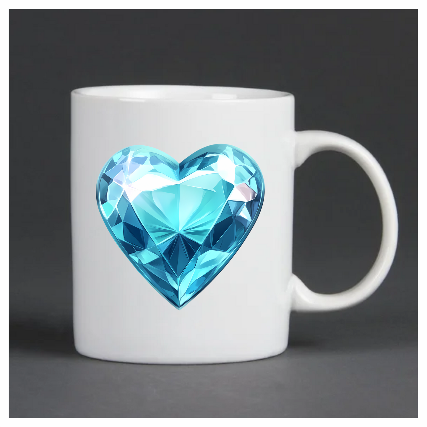 Blue Heart Shaped Diamond Vinyl Sticker Decal