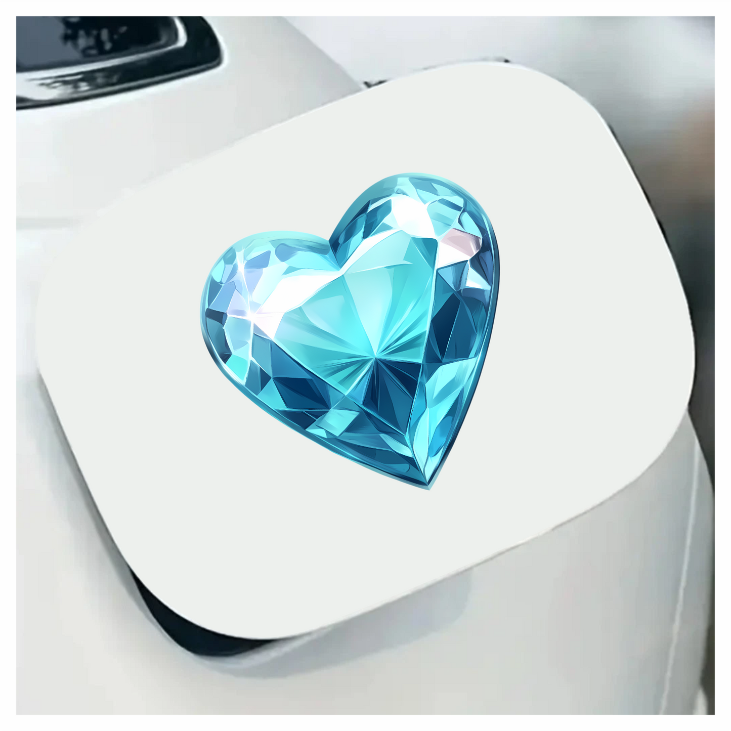 Blue Heart Shaped Diamond Vinyl Sticker Decal