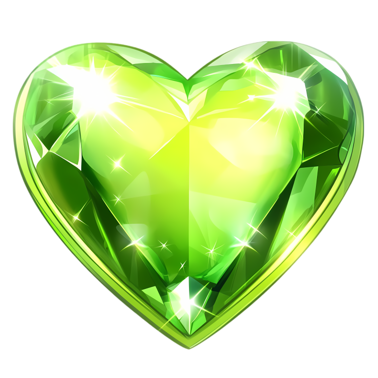 Green Heart Shaped Gem Vinyl Sticker Decal