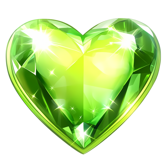 Green Heart Shaped Gem Vinyl Sticker Decal