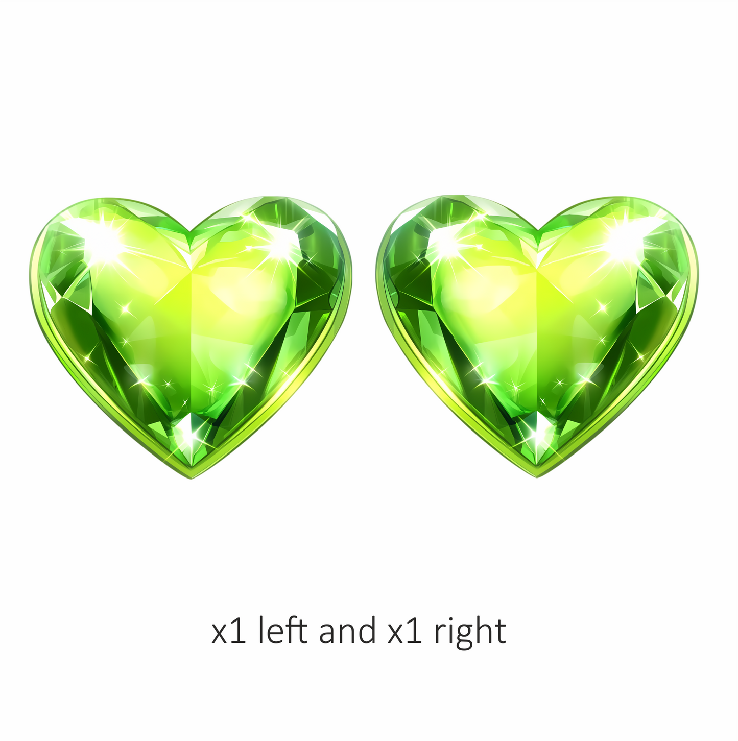 Green Heart Shaped Gem Vinyl Sticker Decal