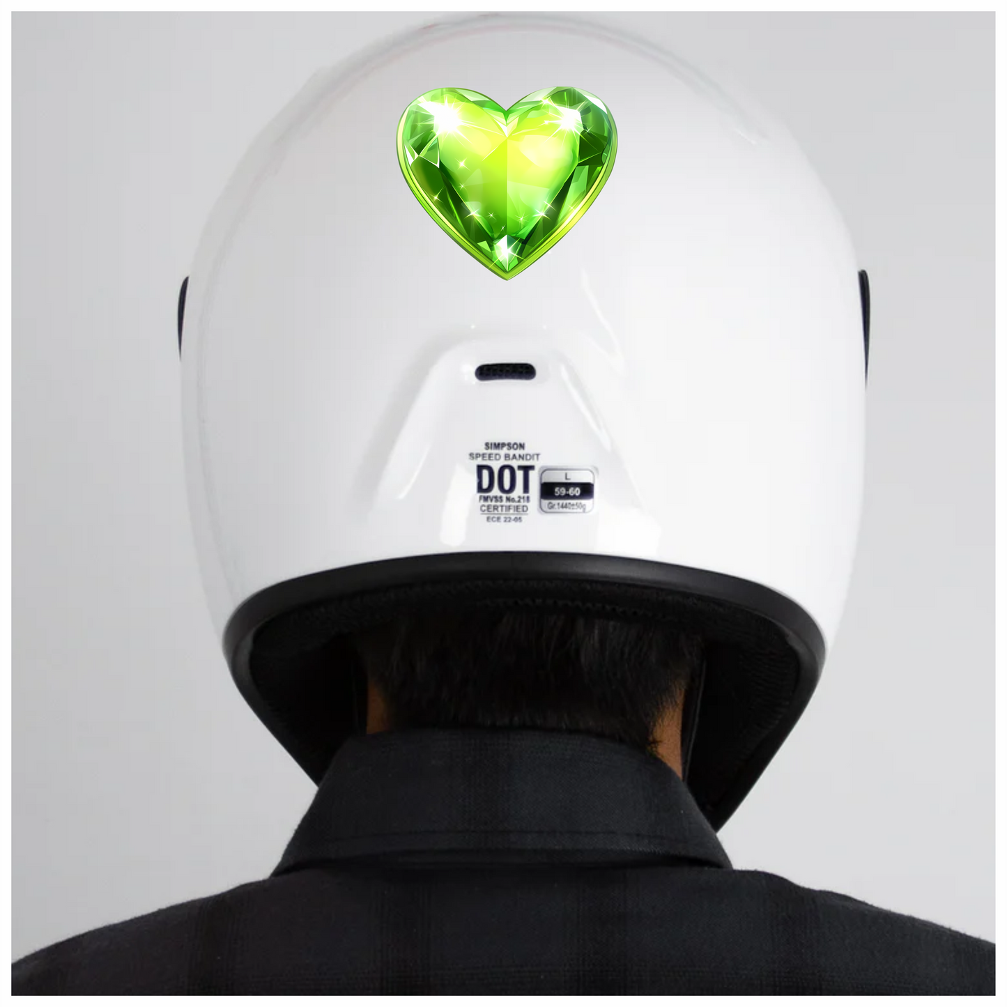 Green Heart Shaped Gem Vinyl Sticker Decal