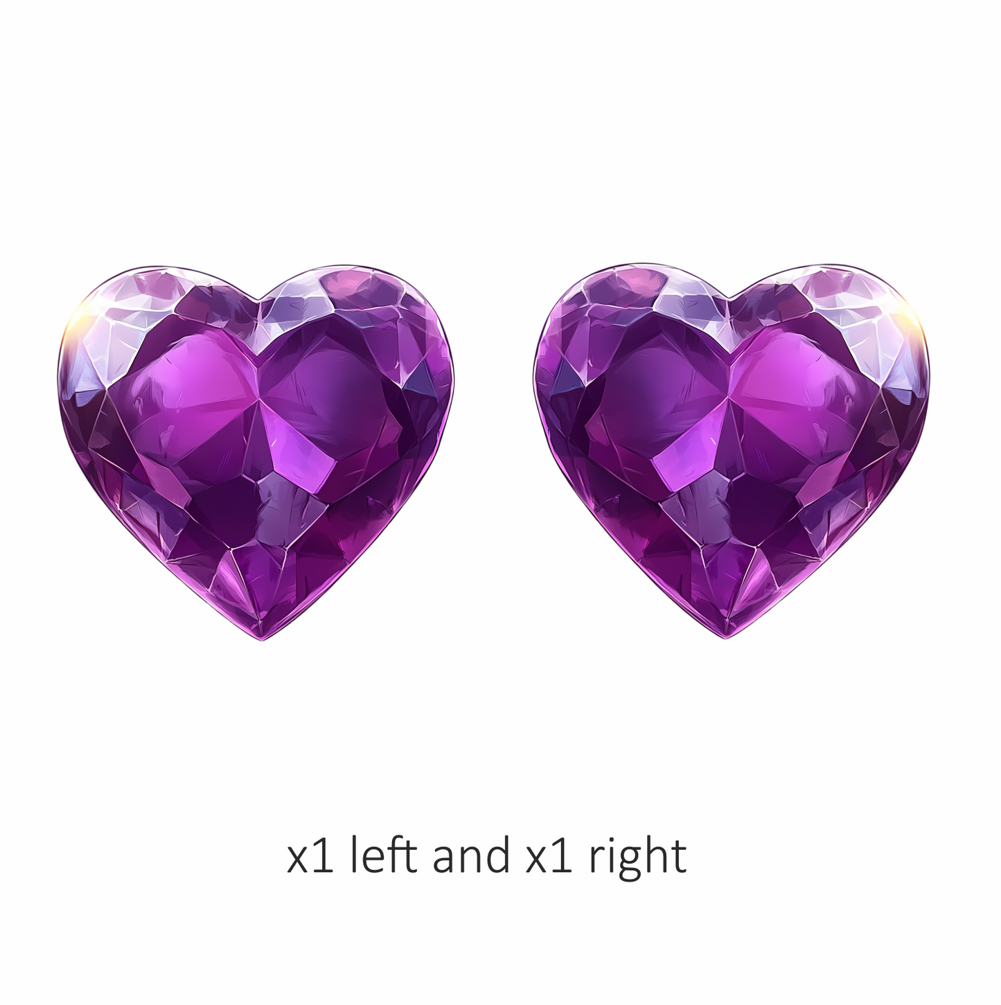 Purple Heart Gem Vinyl Sticker Decal