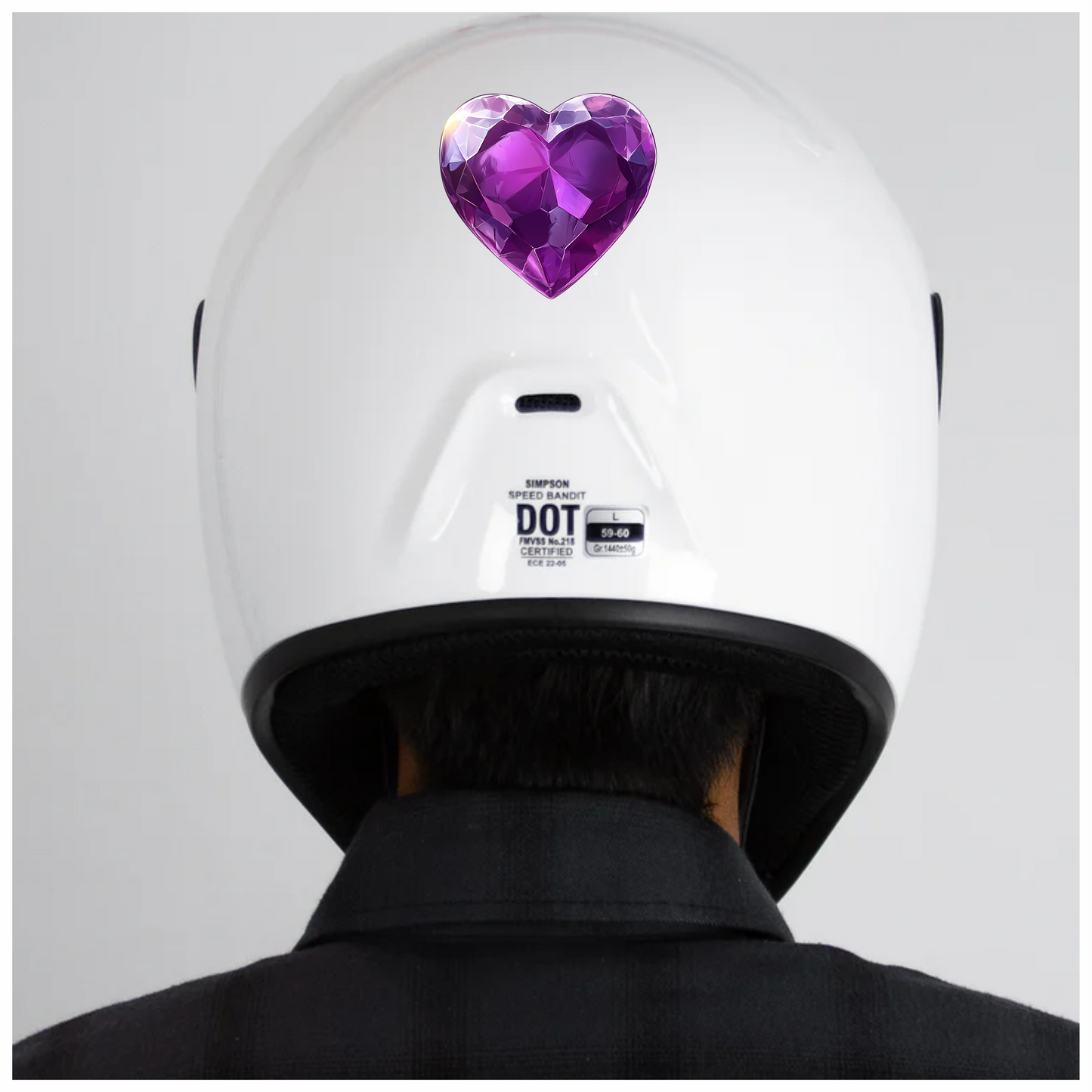 Purple Heart Gem Vinyl Sticker Decal