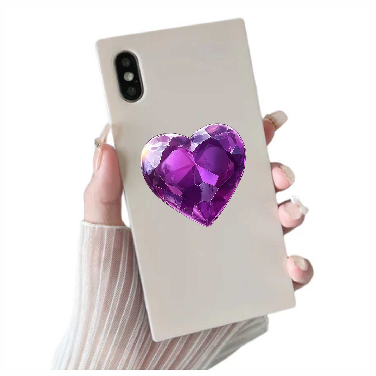 Purple Heart Gem Vinyl Sticker Decal
