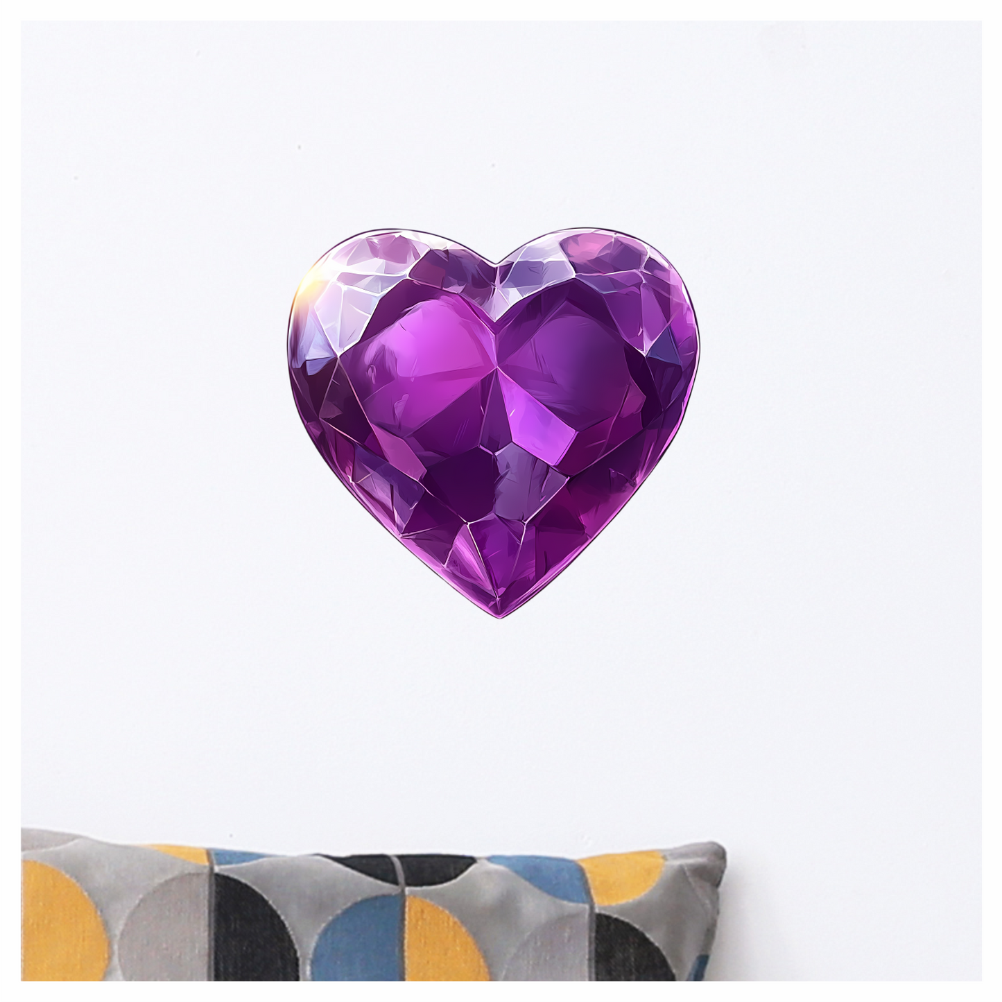 Purple Heart Gem Vinyl Sticker Decal