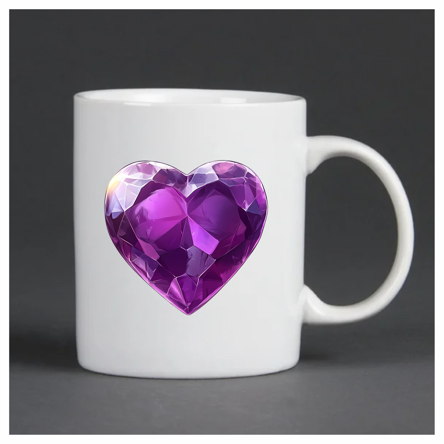 Purple Heart Gem Vinyl Sticker Decal