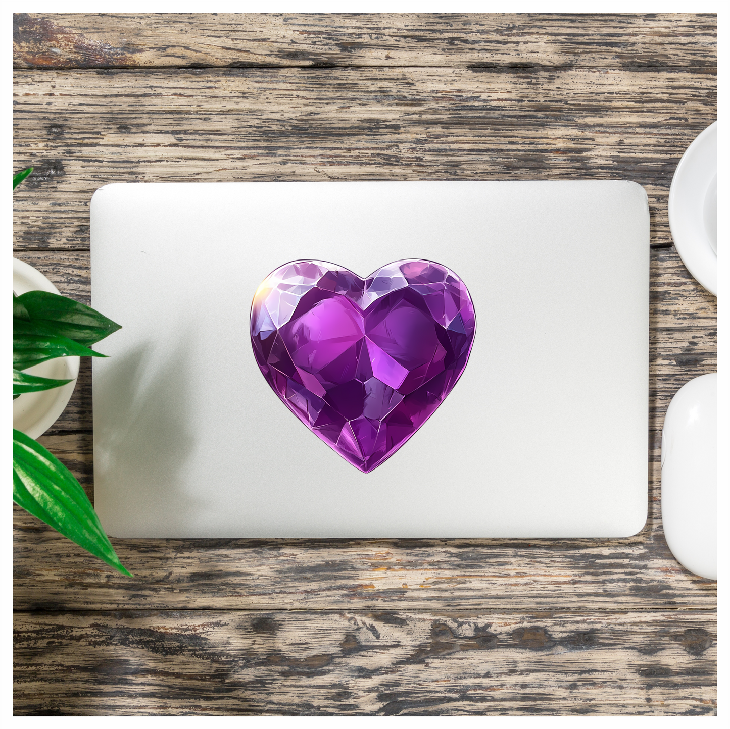 Purple Heart Gem Vinyl Sticker Decal