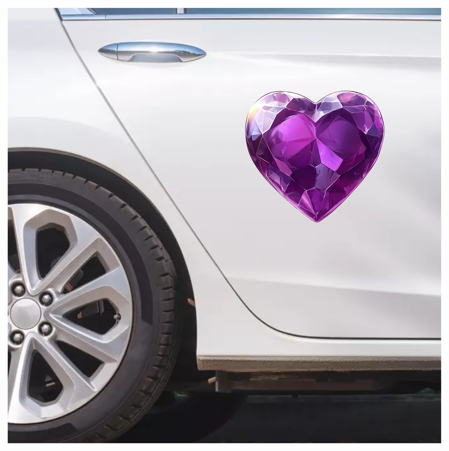 Purple Heart Gem Vinyl Sticker Decal