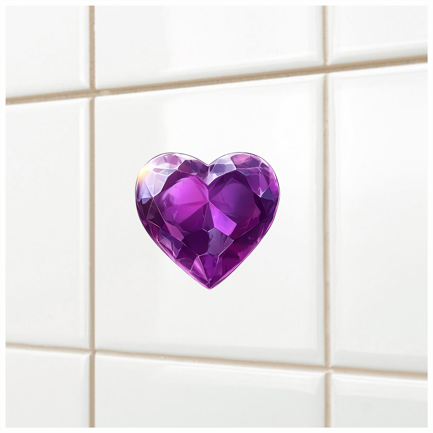 Purple Heart Gem Vinyl Sticker Decal
