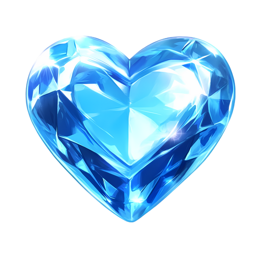 Blue Diamond Heart Shape Vinyl Sticker Decal