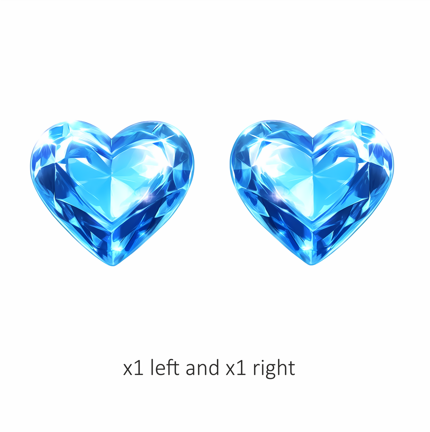 Blue Diamond Heart Shape Vinyl Sticker Decal