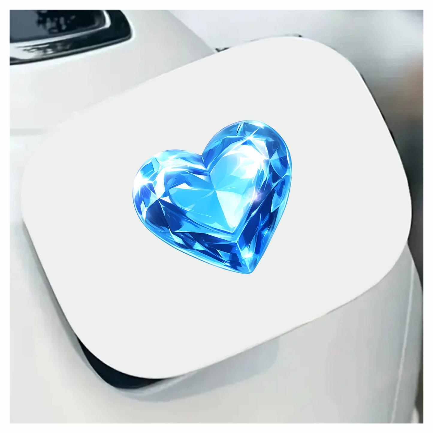 Blue Diamond Heart Shape Vinyl Sticker Decal