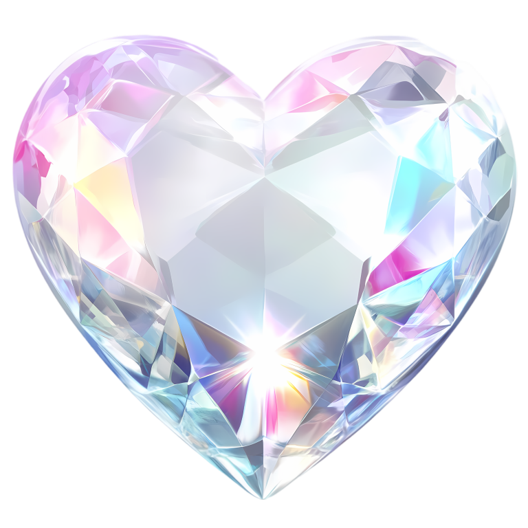 Diamond Heart Clear Shine Vinyl Sticker Decal