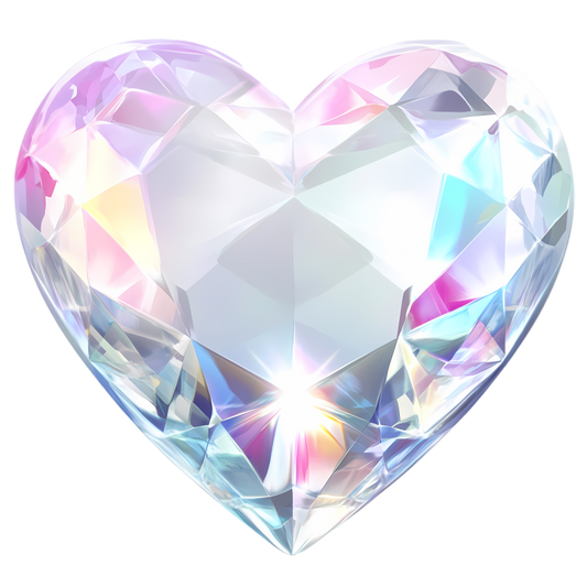 Diamond Heart Clear Shine Vinyl Sticker Decal