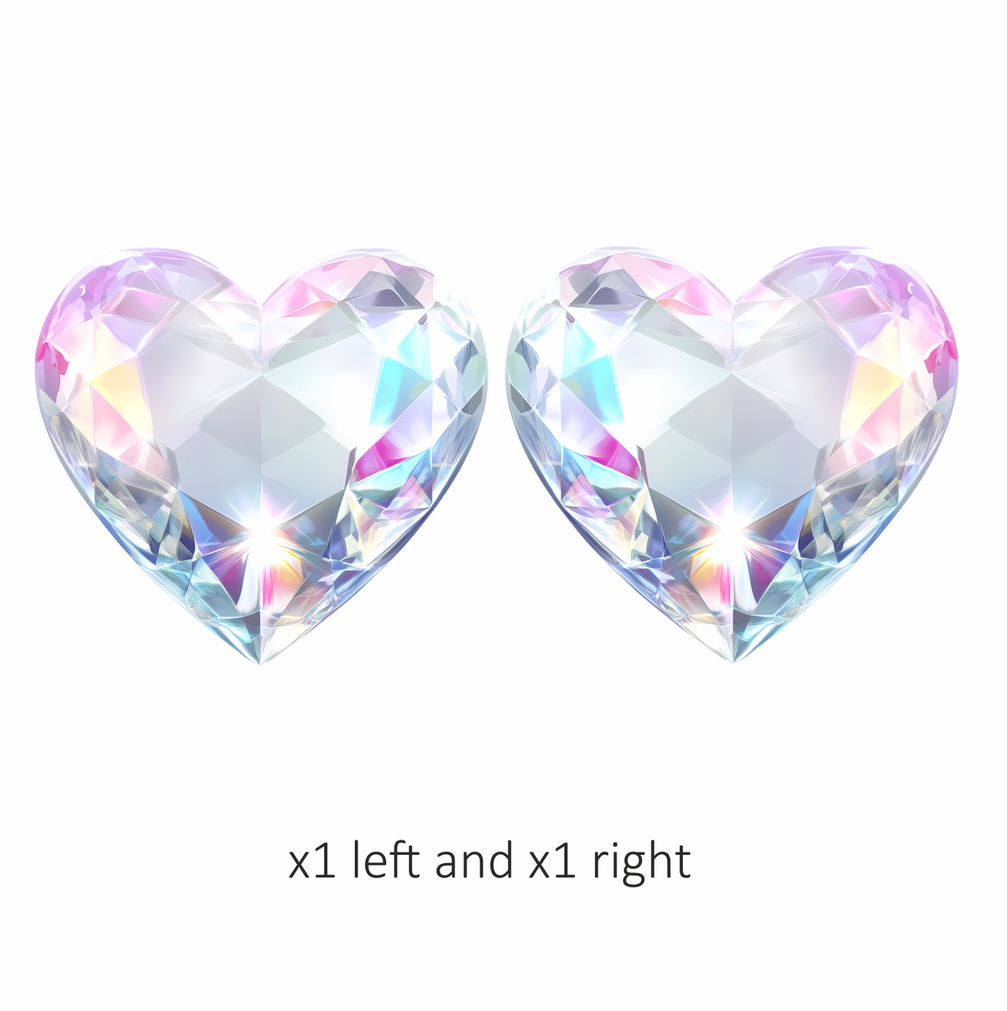 Diamond Heart Clear Shine Vinyl Sticker Decal