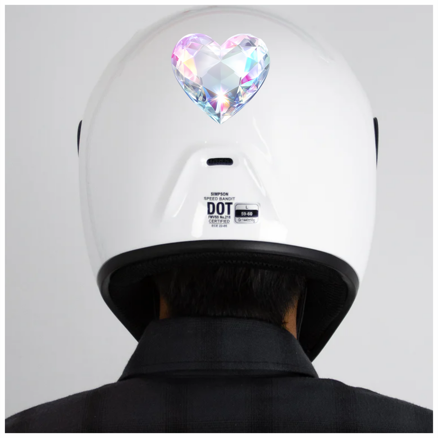 Diamond Heart Clear Shine Vinyl Sticker Decal