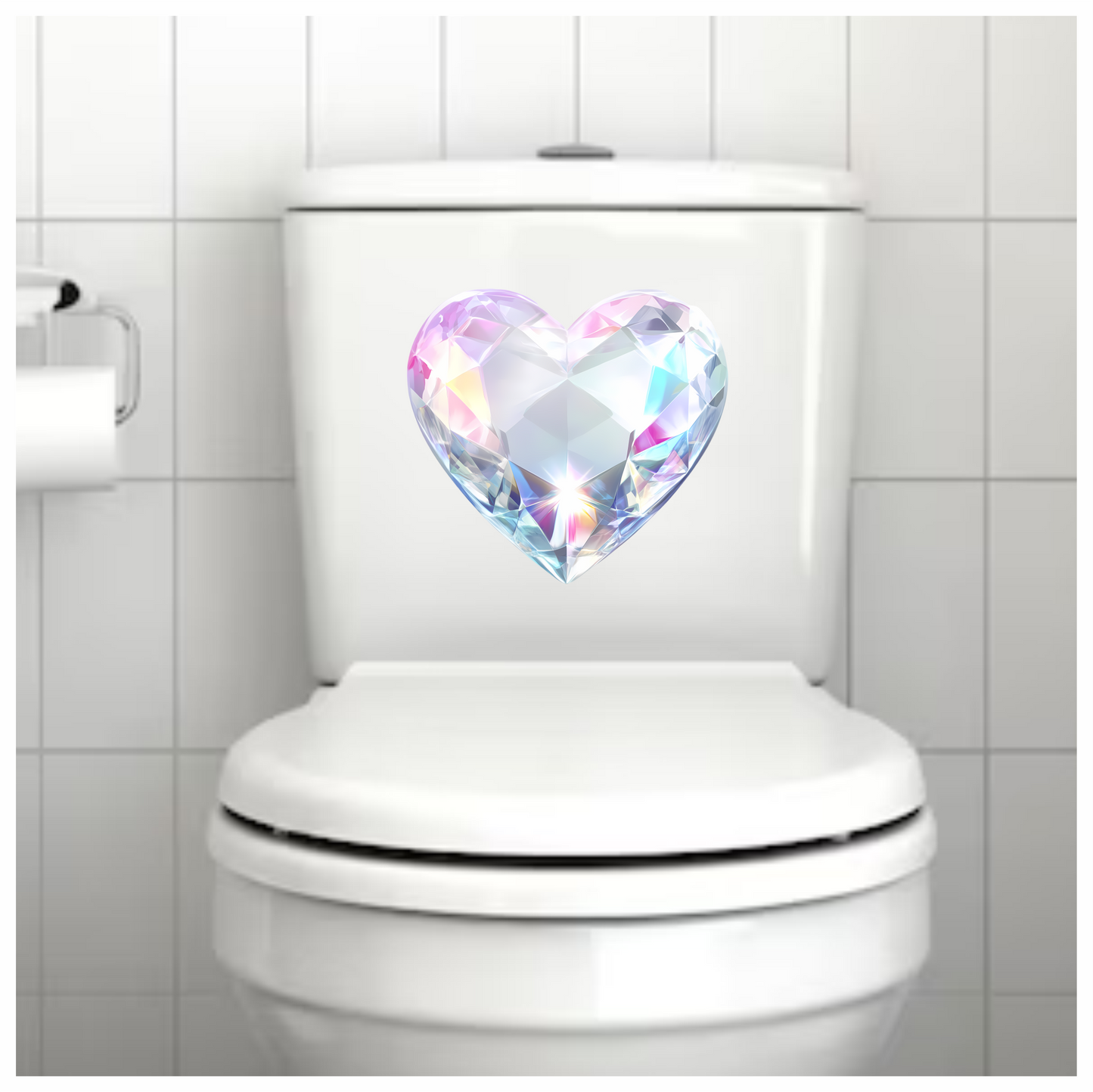 Diamond Heart Clear Shine Vinyl Sticker Decal