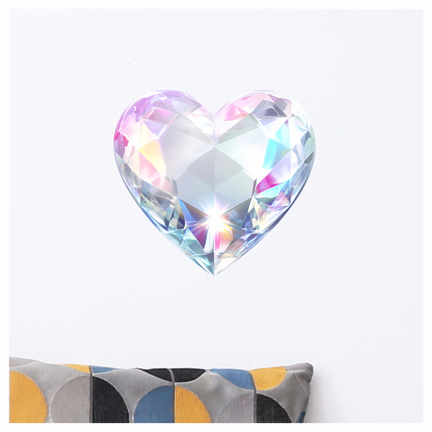 Diamond Heart Clear Shine Vinyl Sticker Decal