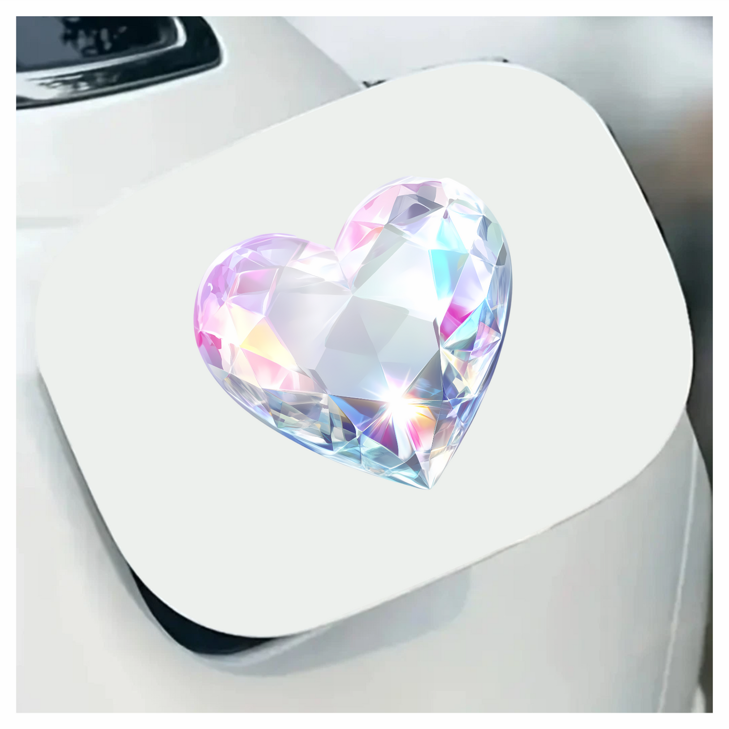 Diamond Heart Clear Shine Vinyl Sticker Decal