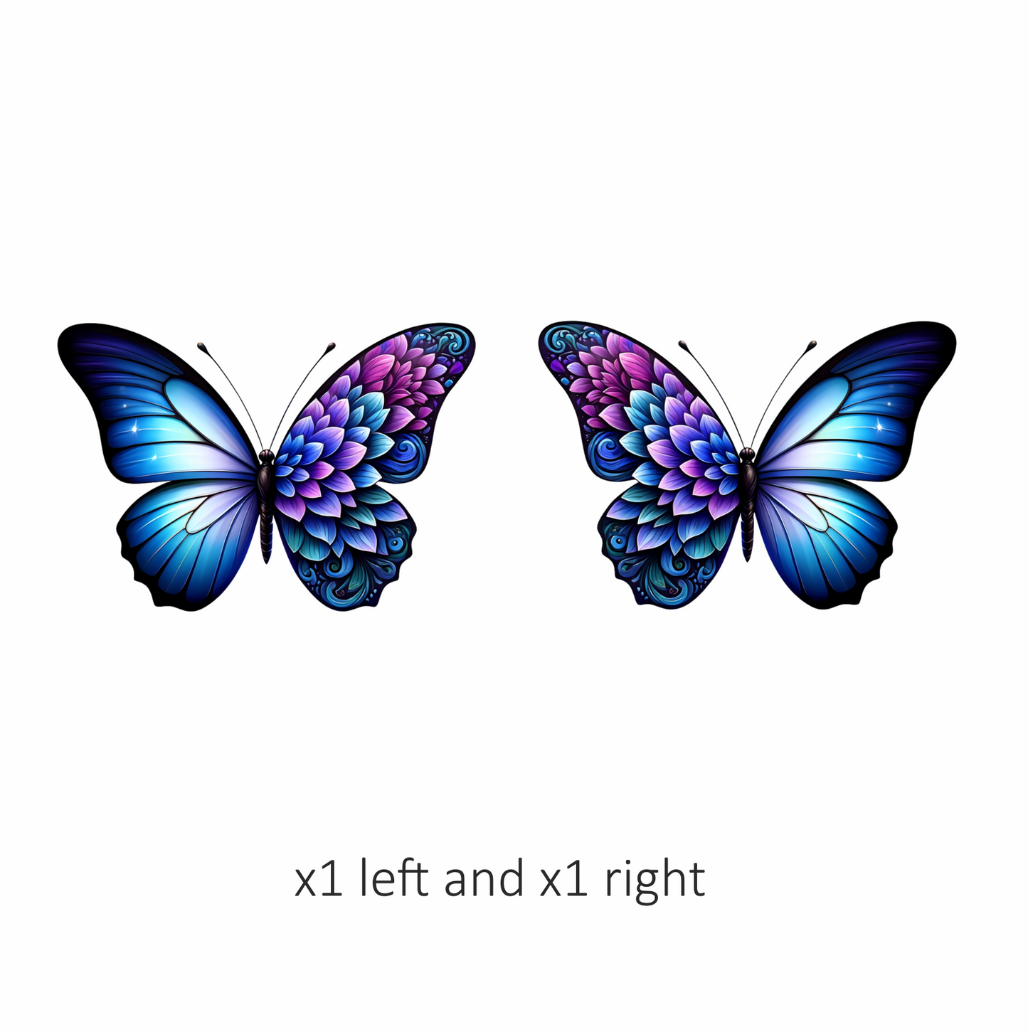 Blue Butterfly with Purple Patterns Vinyl Sticker Decal