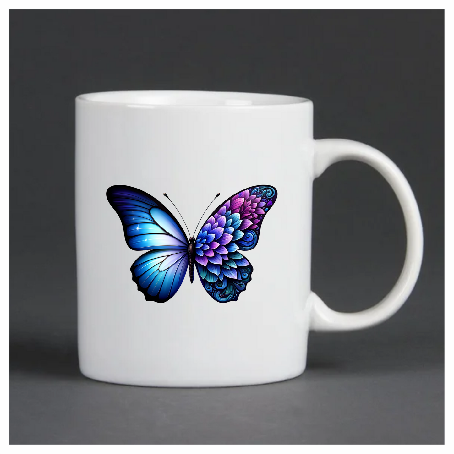 Blue Butterfly with Purple Patterns Vinyl Sticker Decal